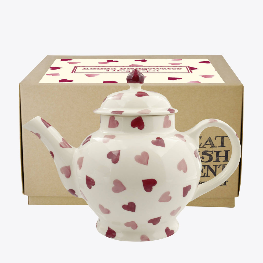 Pink Hearts 4 Mug Teapot Boxed U69078