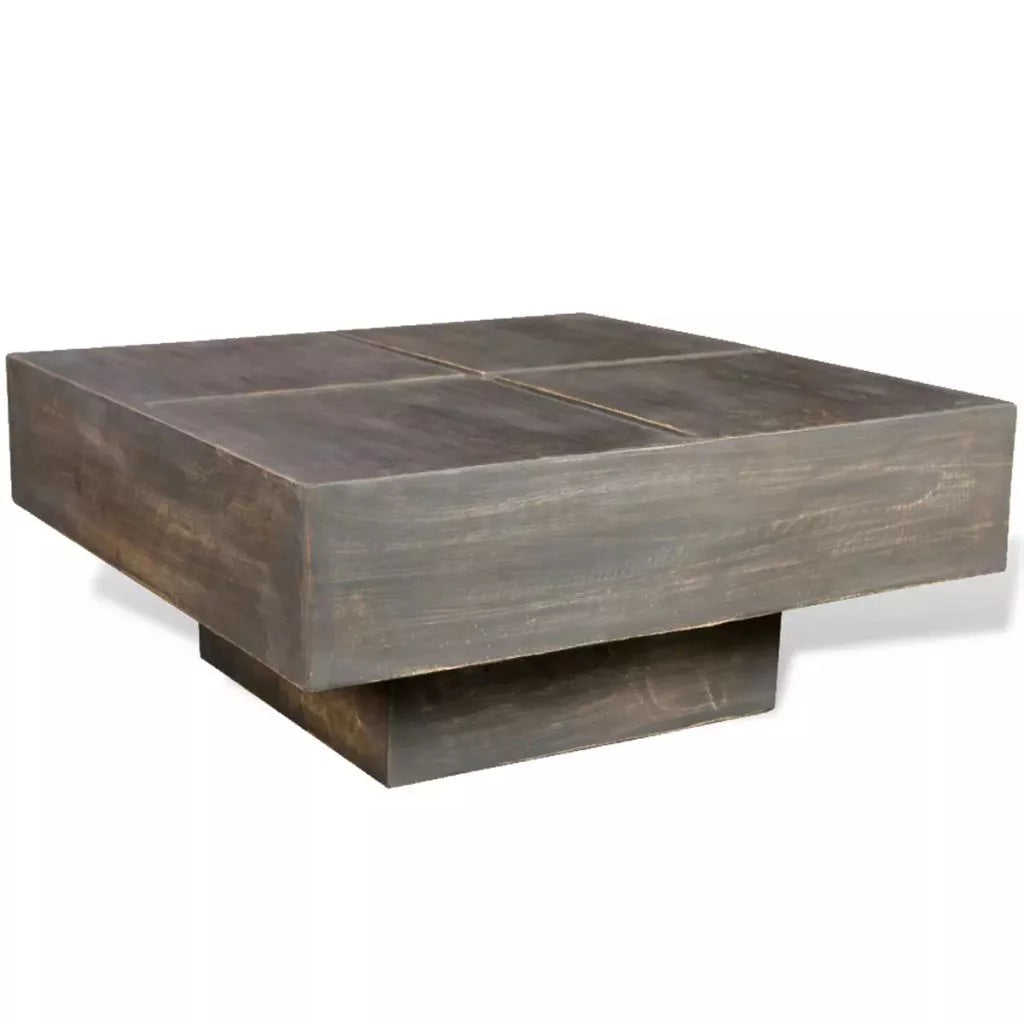 Dark Brown Square Solid Mango Wood Coffee Table C56463