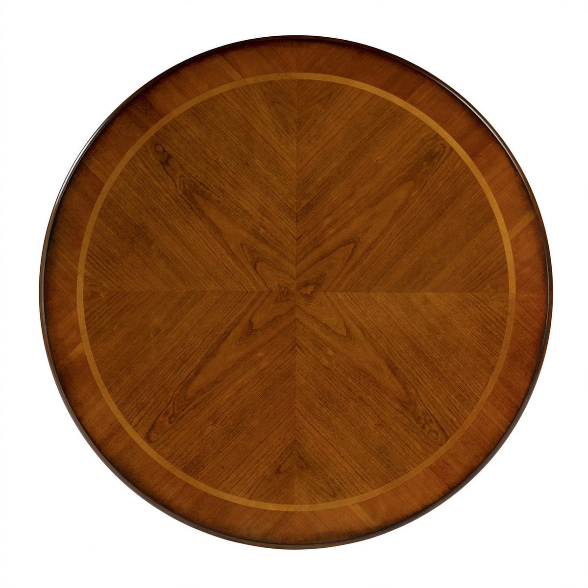 Brown Ribbed Wood Pedestal Foyer Table A30836