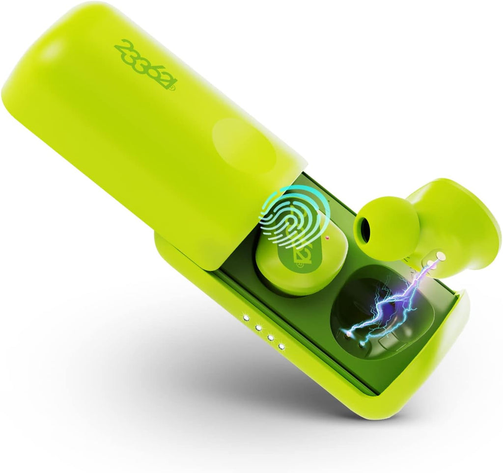 Dark Green Wireless Bluetooth Earbuds with Charging Case B7726