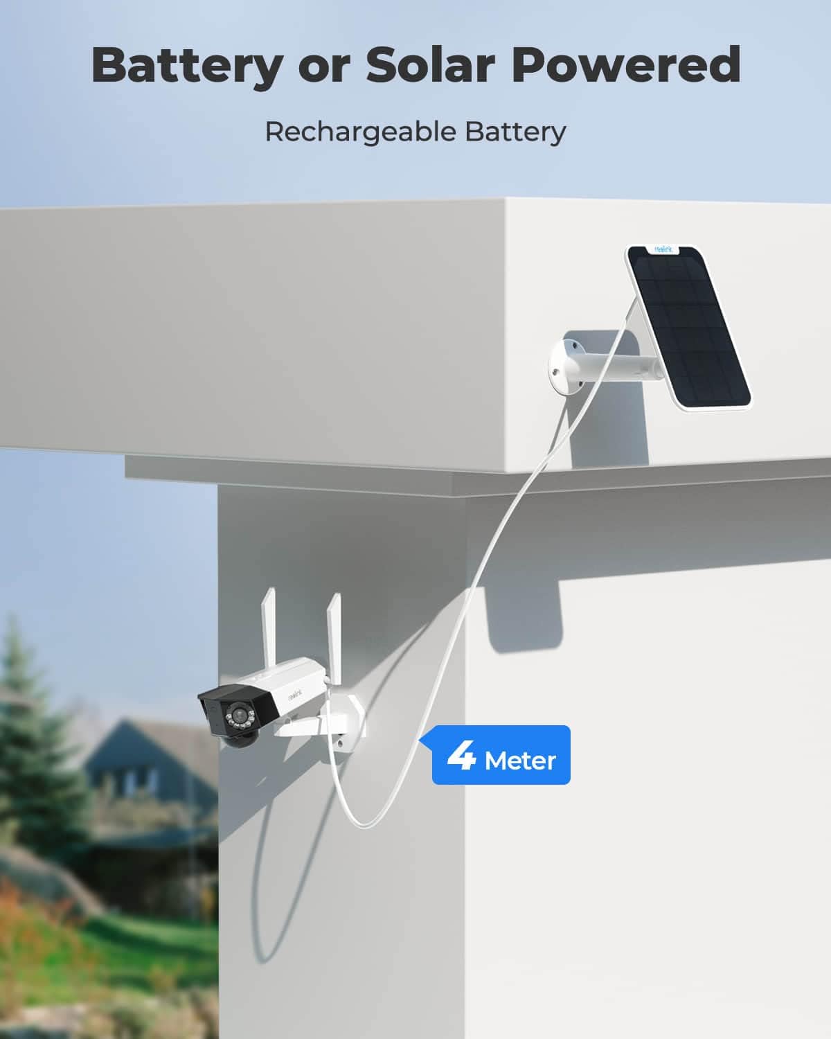 2K Security Battery Camera Outdoor Wireless Solar with Dual Lens U76209