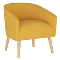 French Yellow Linen Arm Chair Z832