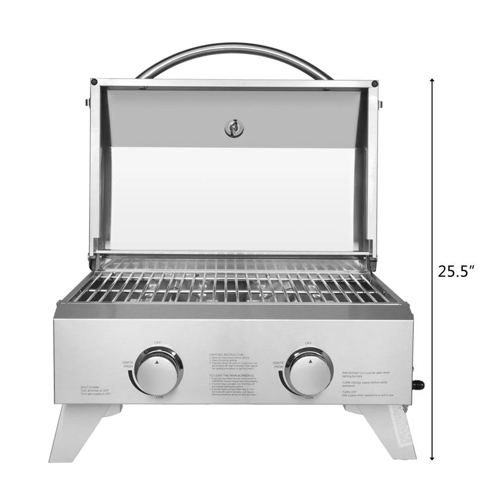 Portable Two-Burner Propane Gas Grill C898048