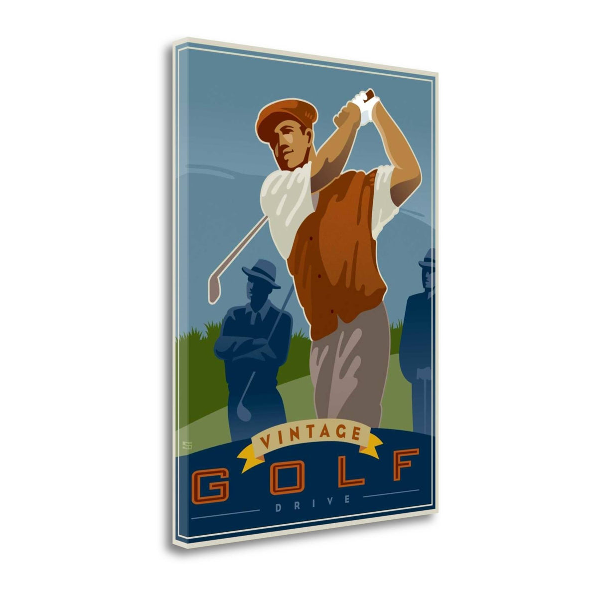 Vintage Golf Giclee Print on Gallery Wrap Canvas M104