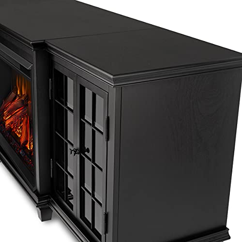 White 70" Electric Fireplace TV Stand with Adjustable Shelves D39253