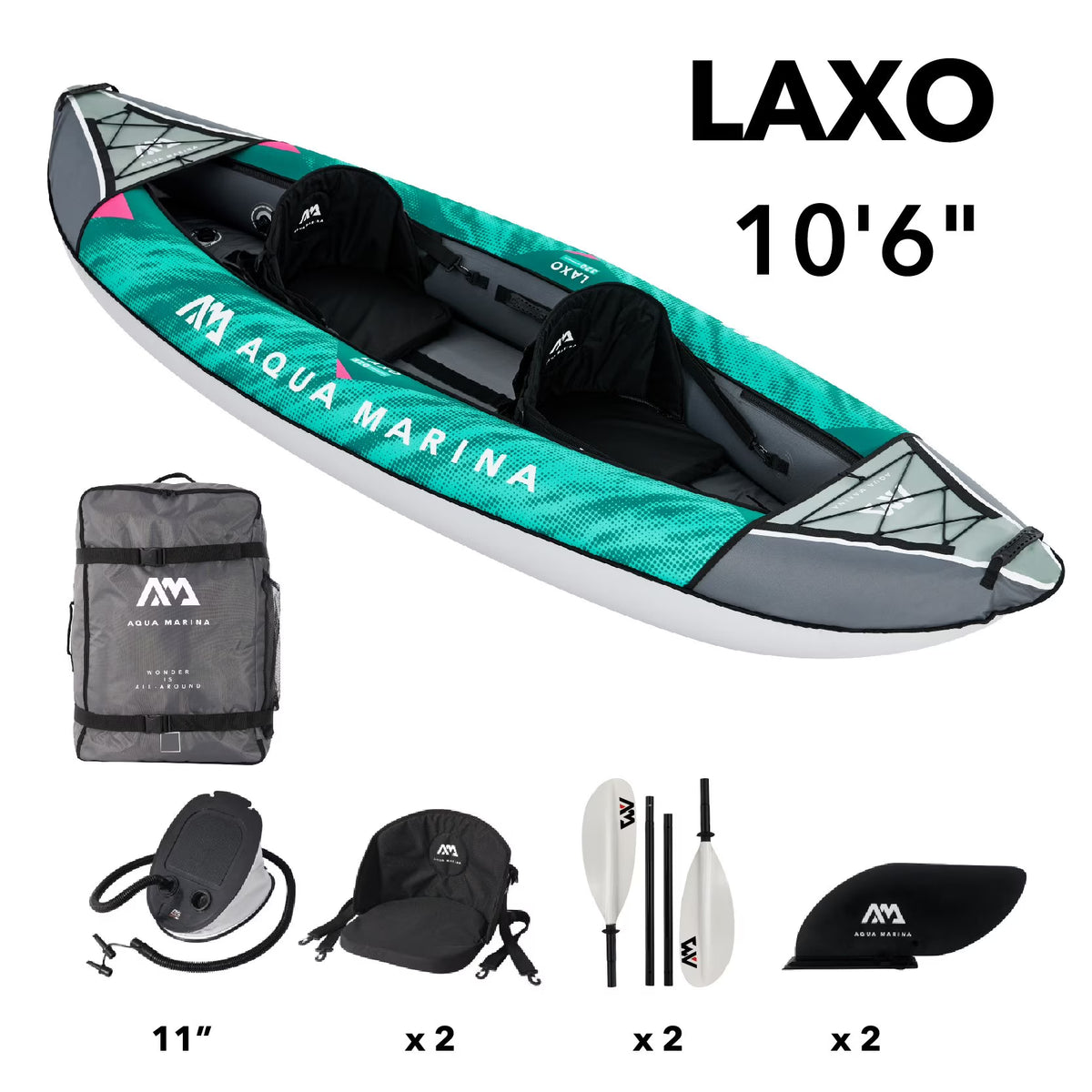 Inflatable Kayak Package with Carry Bag, Paddle, Fin, Pump & Safety Harness U1195