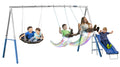 Metal Swing Set with 2 LED Swing Seats, Disc Swing & Wave Slide O923