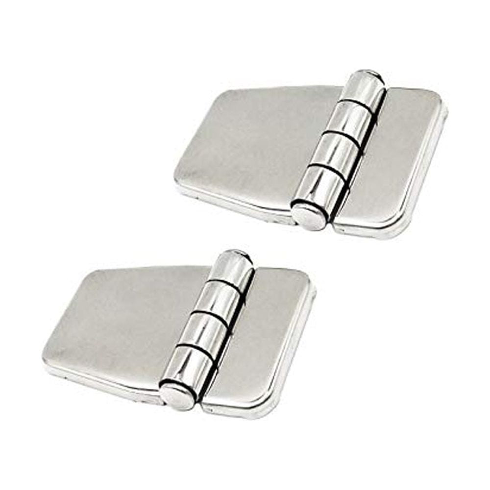 Pair of 316 Stainless Steel Short Sided Strap Hinges with Cover Caps A472383