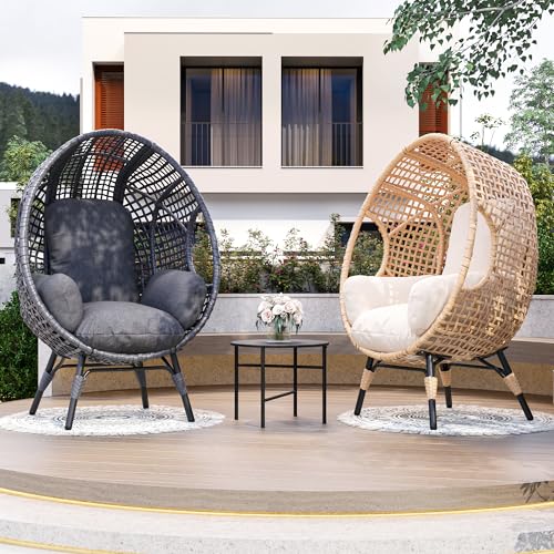 Oversized Wicker Egg Chair with Cushion 500lbs Capacity G134822
