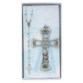 Baby Boy Crib Cross & Rosary Set Blue L90945