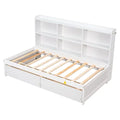 White Twin Bed with Bookcase and Drawers R971858