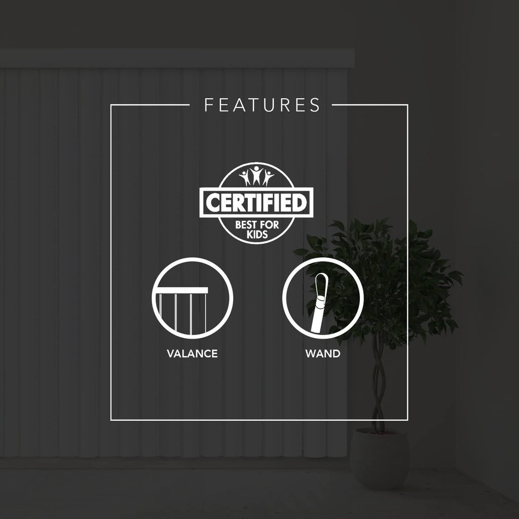 White Cordless Vertical Window Blinds, 78 inch x 84 inch B3865