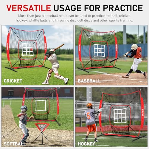 7x7 ft Baseball Softball Net with Strike Zone W7463