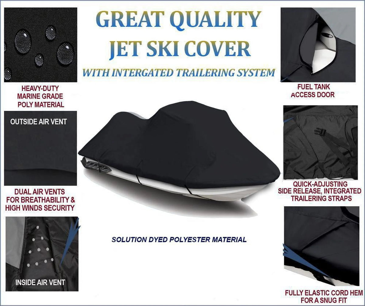 Black 600 Denier JetSki Cover U8079