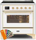 36 Induction Range with Electric Oven and Brass Trim I445