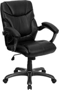 Black Leather Swivel Task Chair R62196