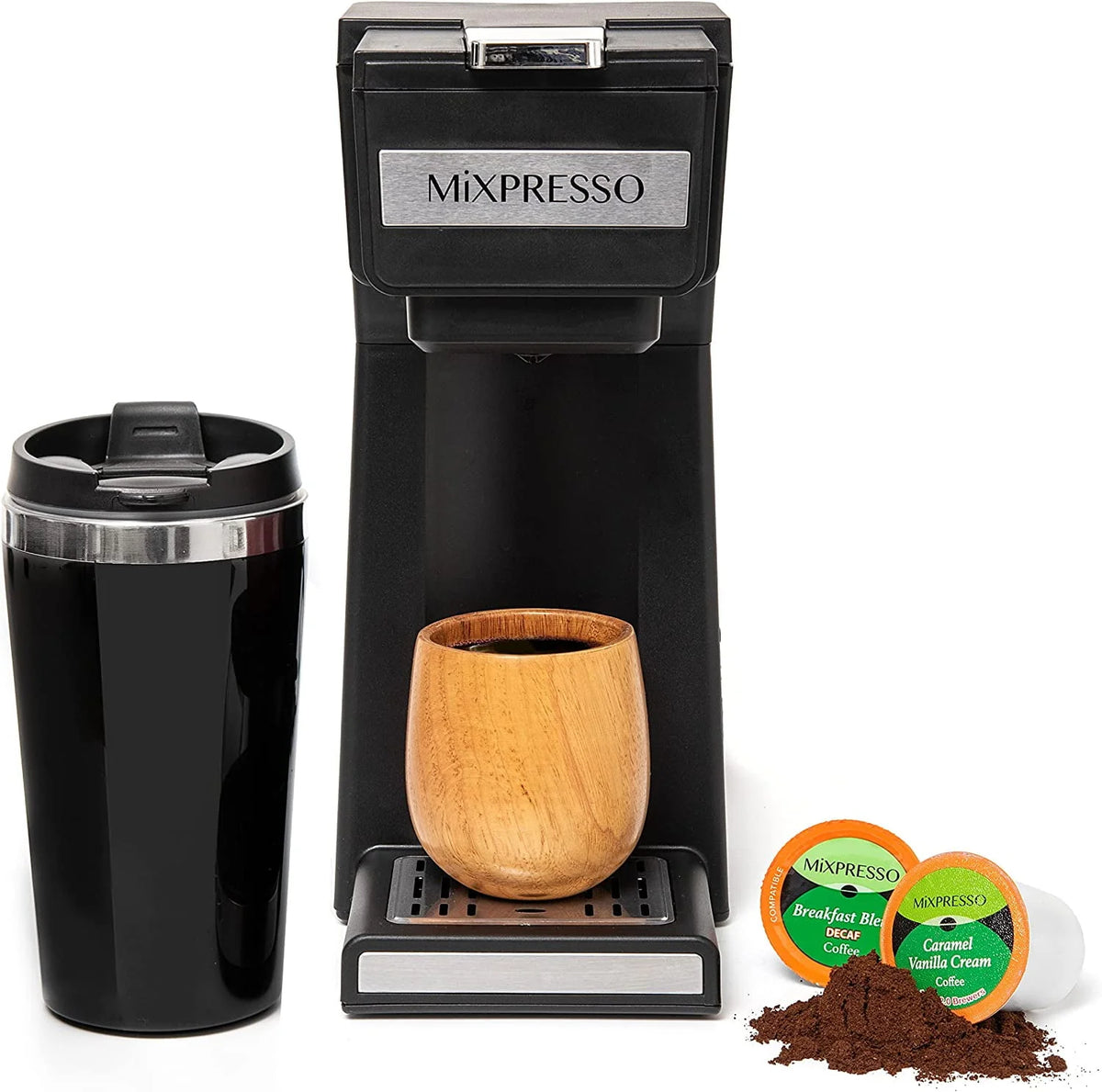 Single Serve Coffee Maker with 14oz Travel Mug J508125