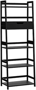 White Bookshelf with Drawers W404516