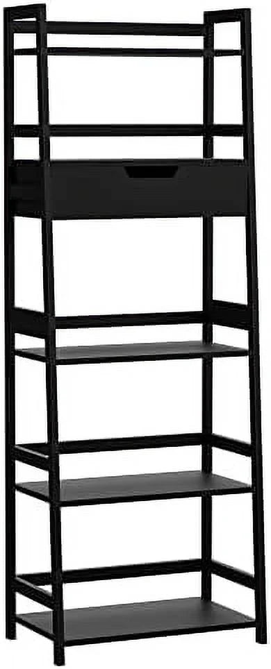 White Bookshelf with Drawers W404516