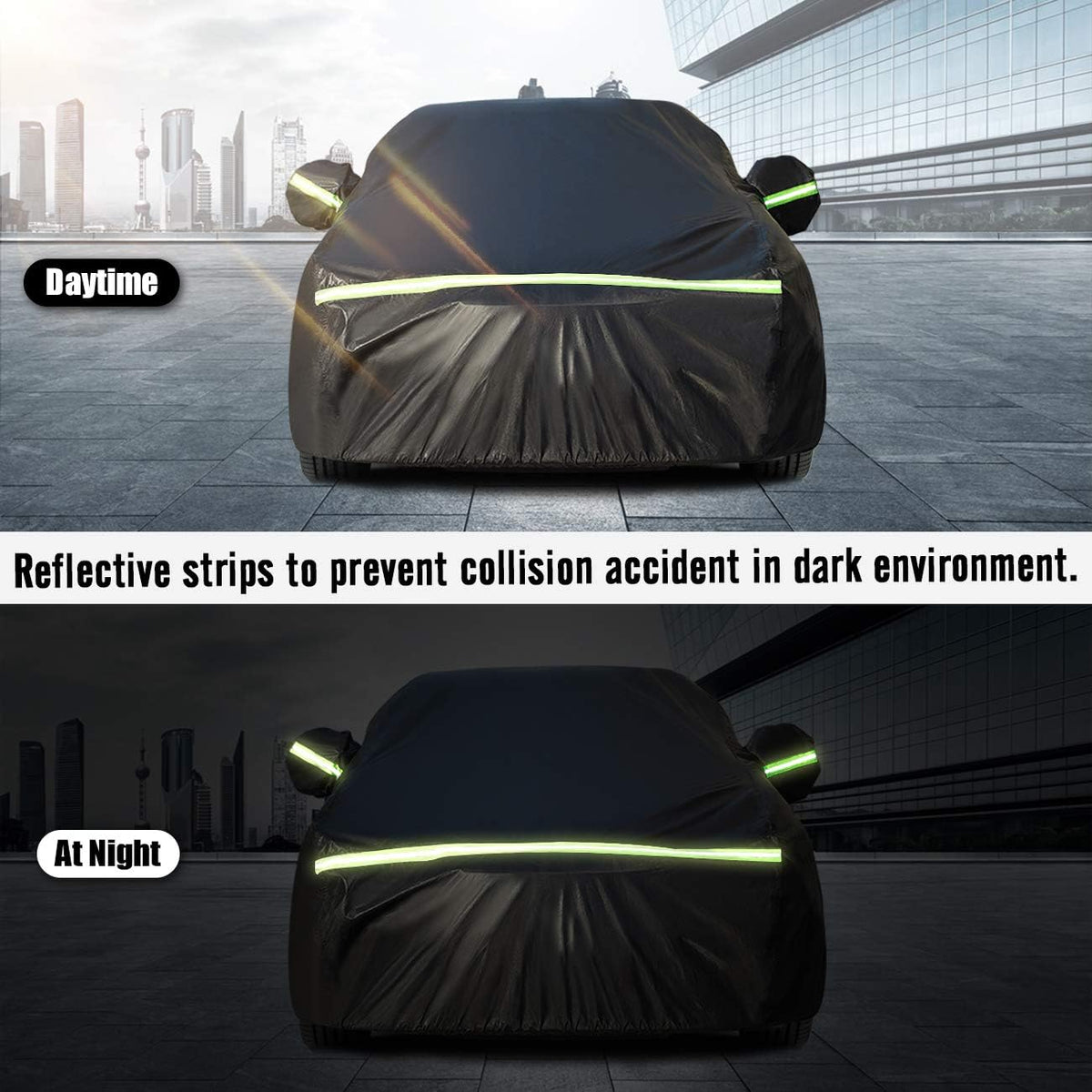 Hatchback Car Cover 5 Layers Universal Fit 157 to 171 inch Pack of 2 T10076