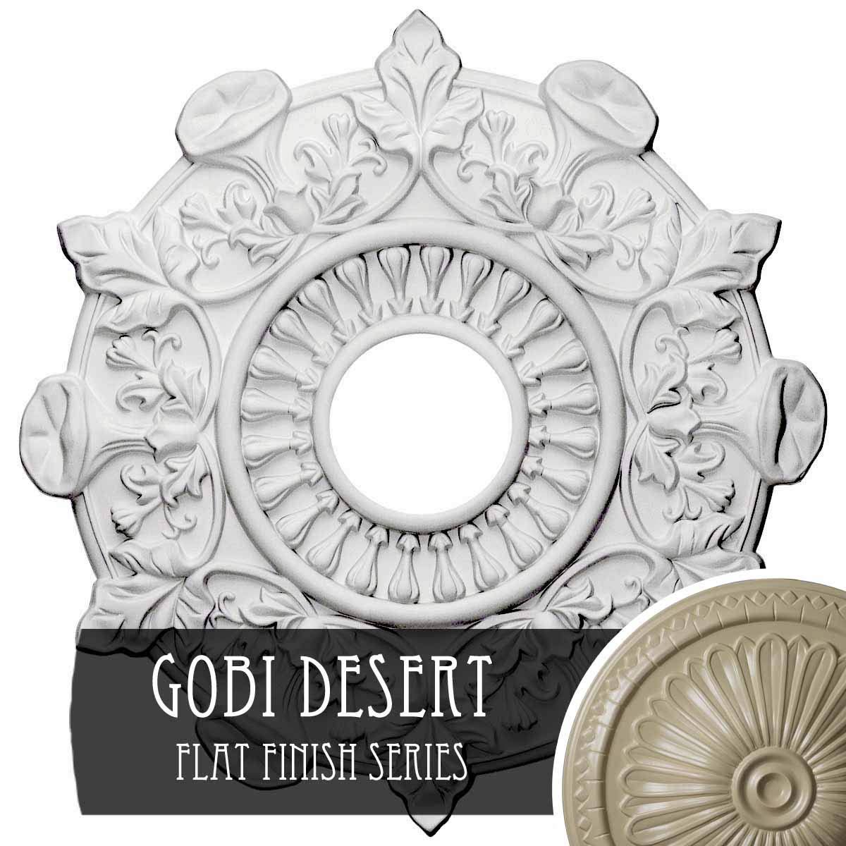 17 1/2x22OD x 4x22ID x 1x22P Hand-Painted Ceiling Medallion E843825