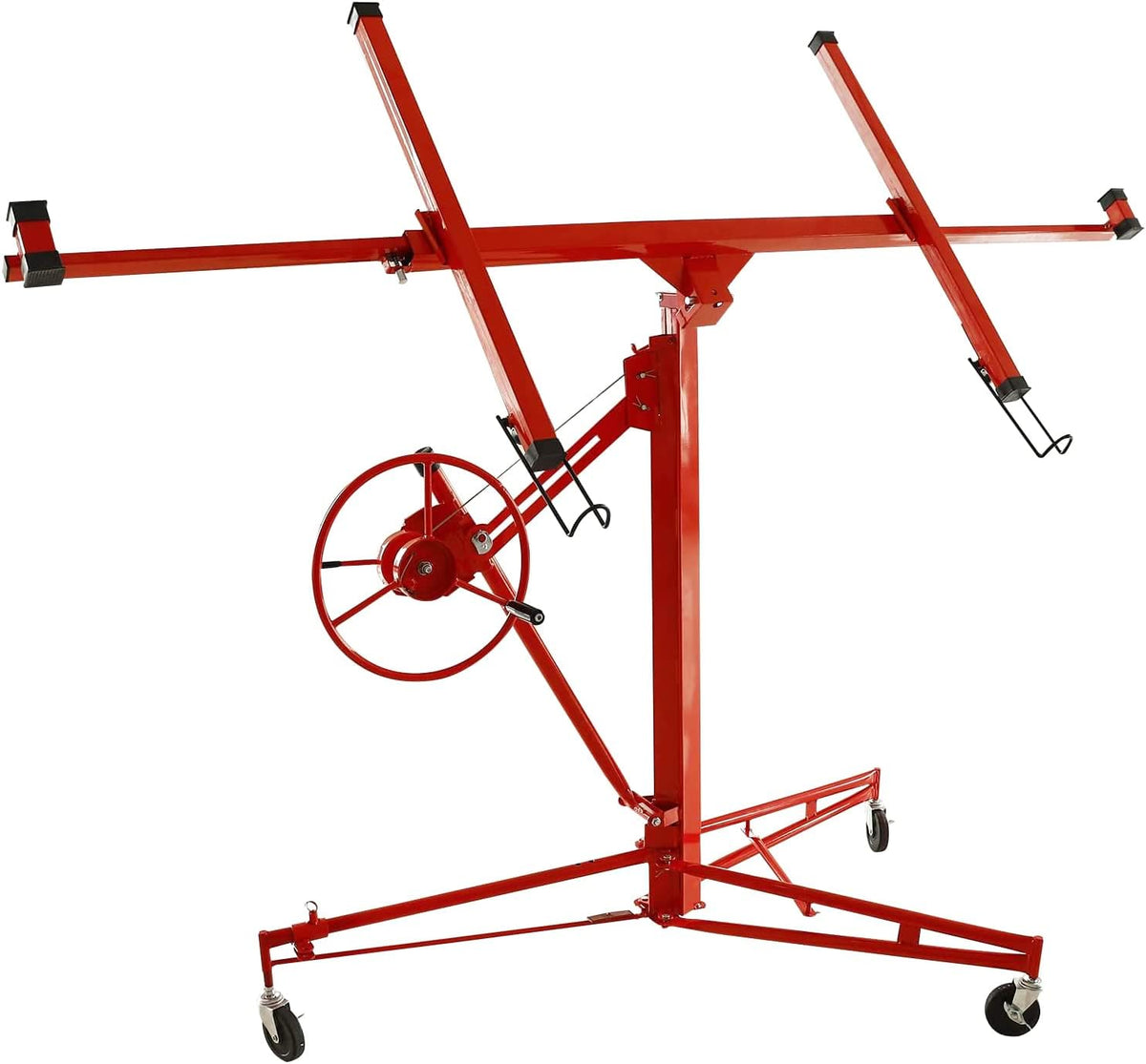 11FT 150LB Drywall Lifter Panel Hoist with Rolling Caster (Yellow) Q4802