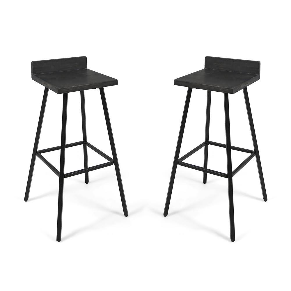 Set of 2 30 inch Acacia Wood Bar Stools S46035