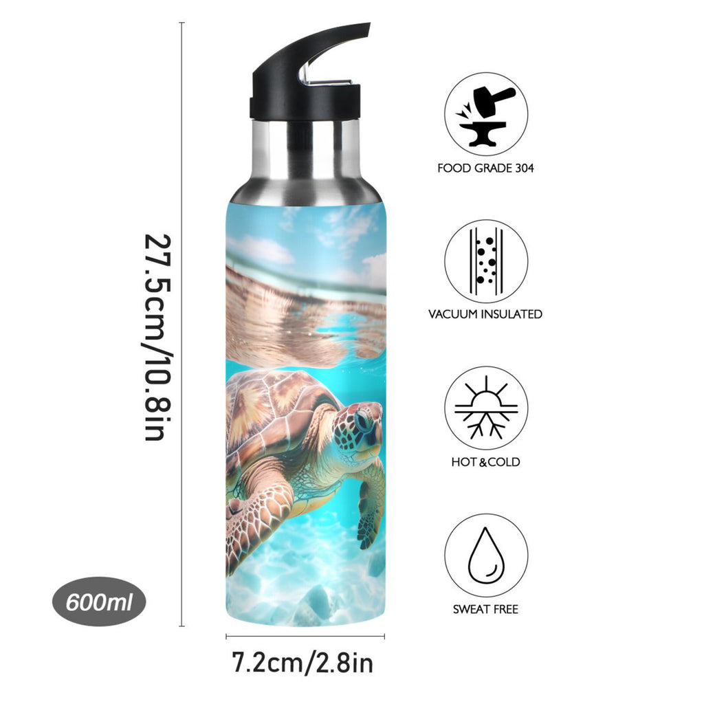 20 oz Insulated Stainless Steel Thermos Bottle with Straw Lid M995