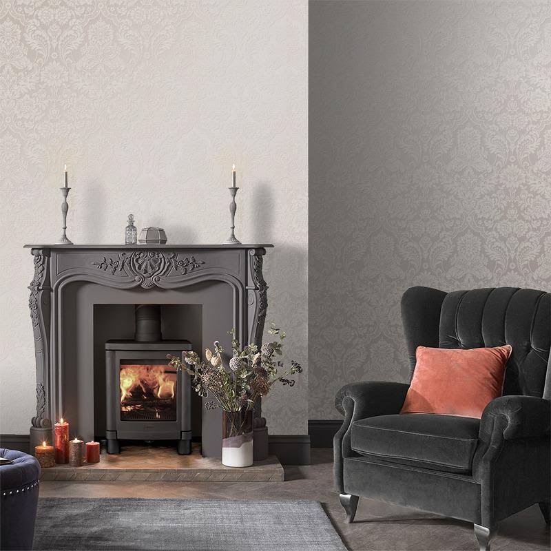 Gothic Damask Plum Wallpaper D87196
