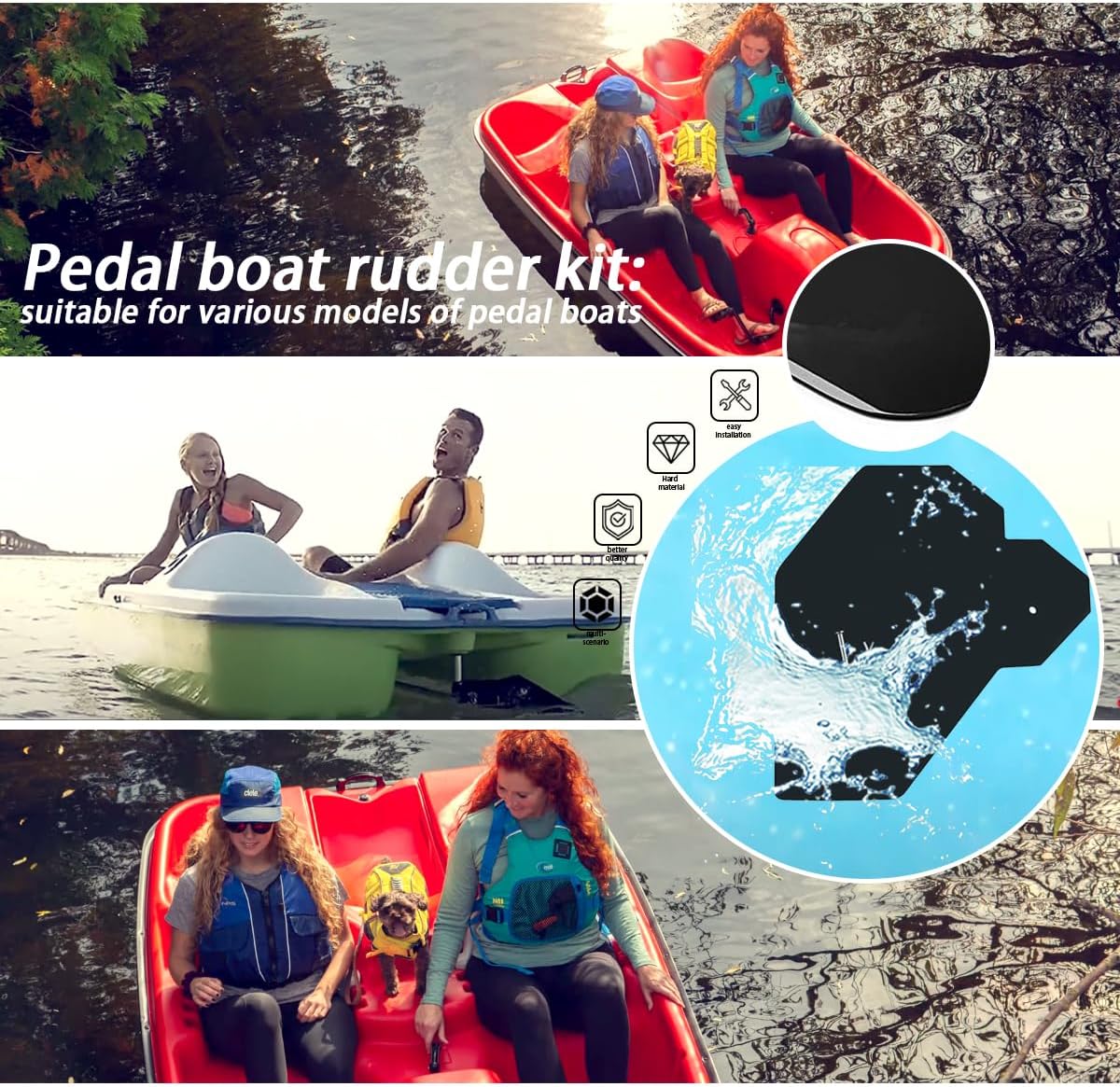 Water Paddle Boat Rudder Kit L62822
