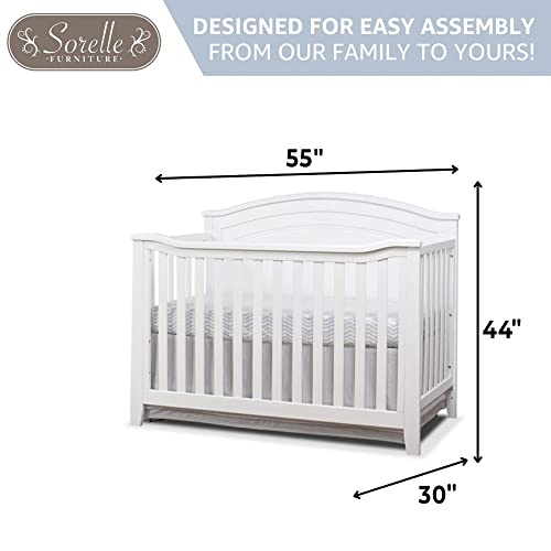 Gray Round Top 4-in-1 Convertible Wooden Crib Y333816