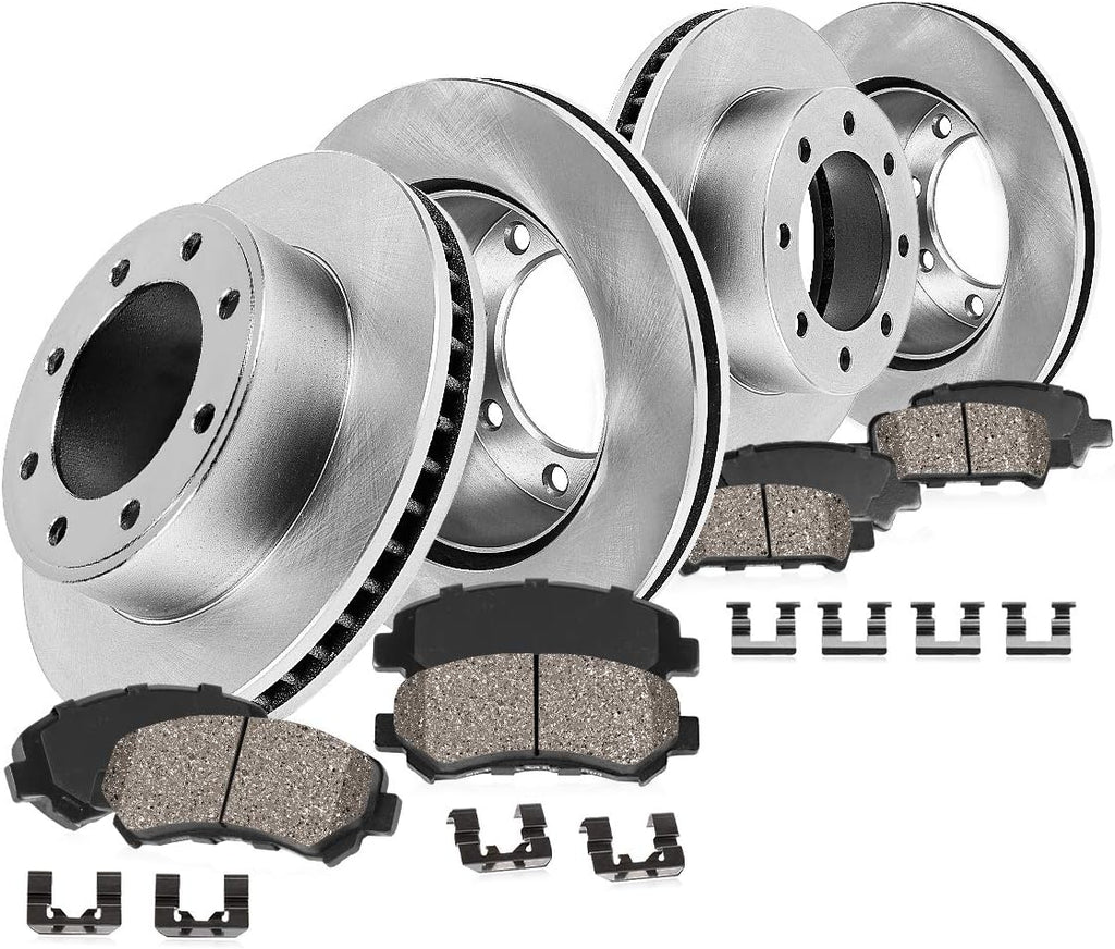 10 Lug Brake Rotors + Ceramic Pads + Clips J69544