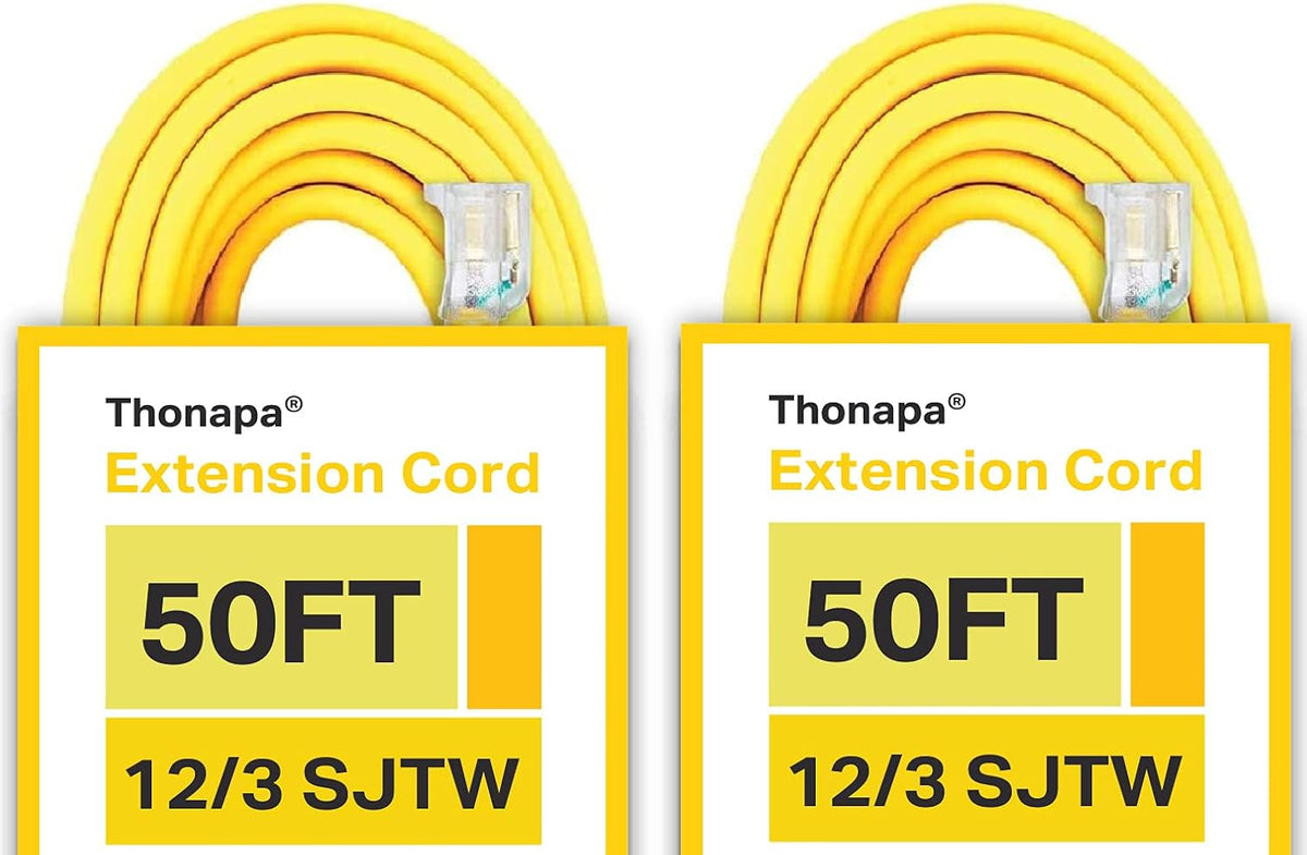 50 Foot 12/3 Heavy Duty Neon Green Extension Cord Q774215