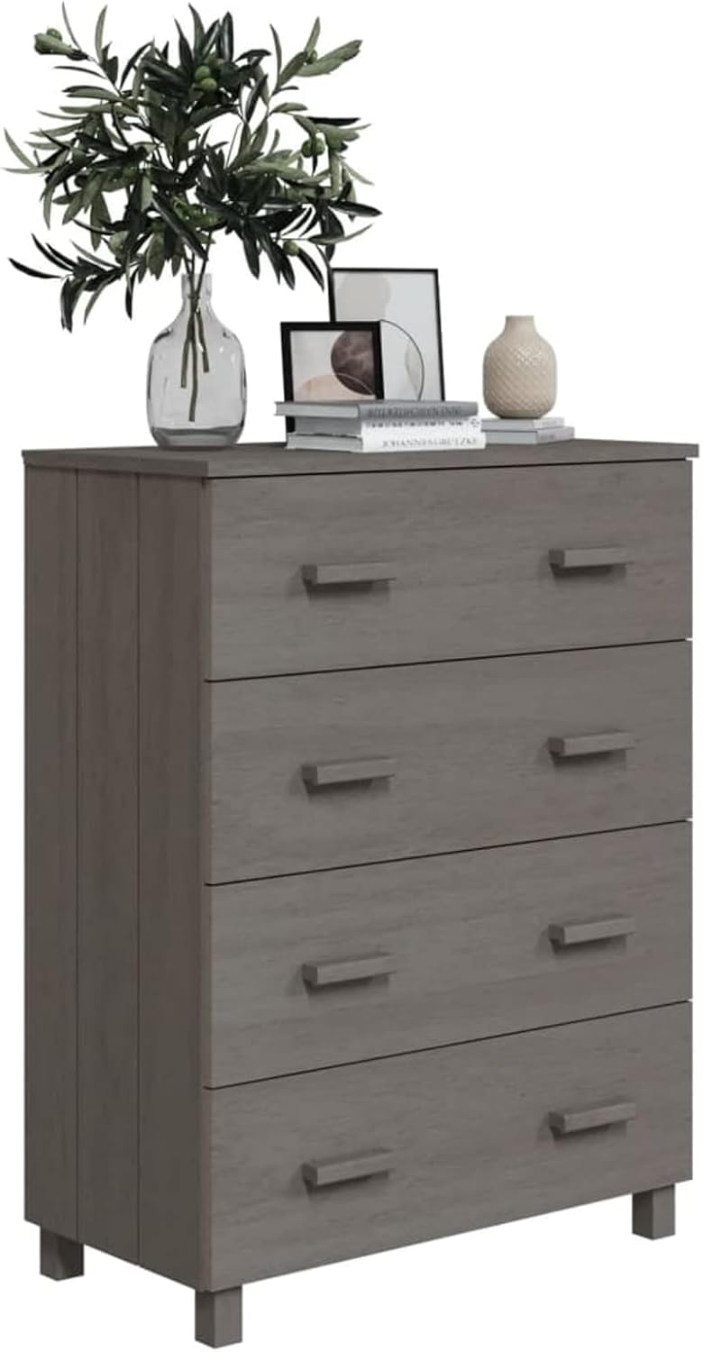Light gray Pine Wood Sideboard Cabinet with 3 Drawers Q307720