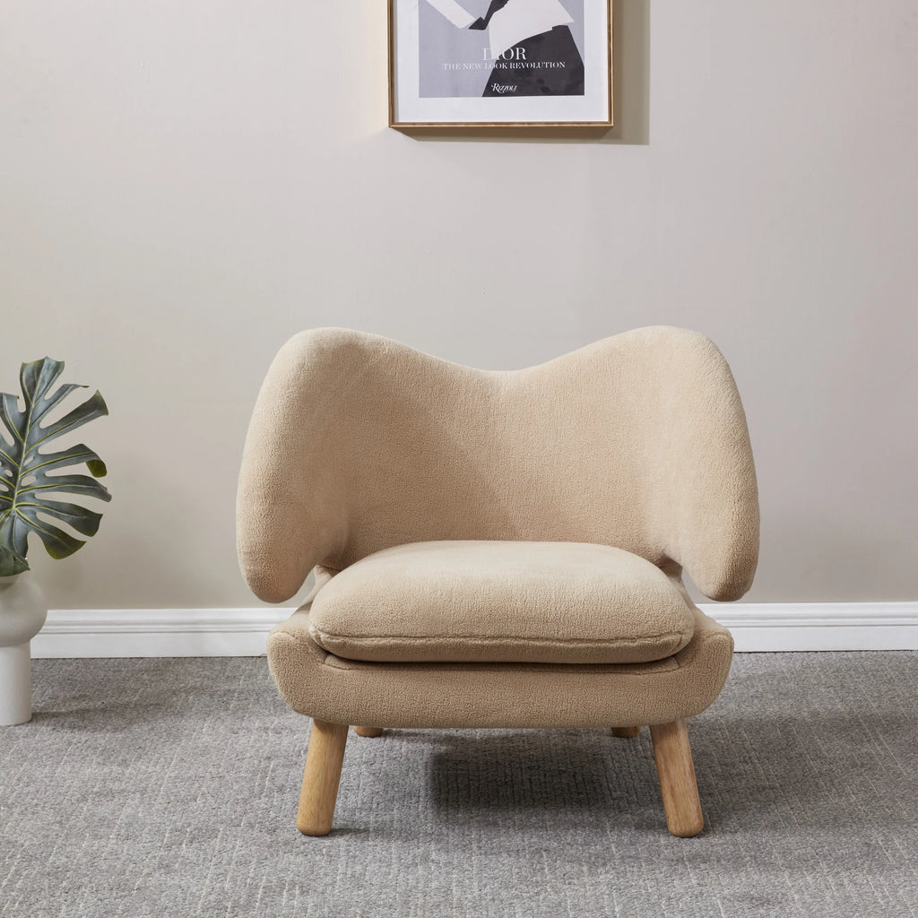 Tan Faux Lamb Wool Accent Chair W7247