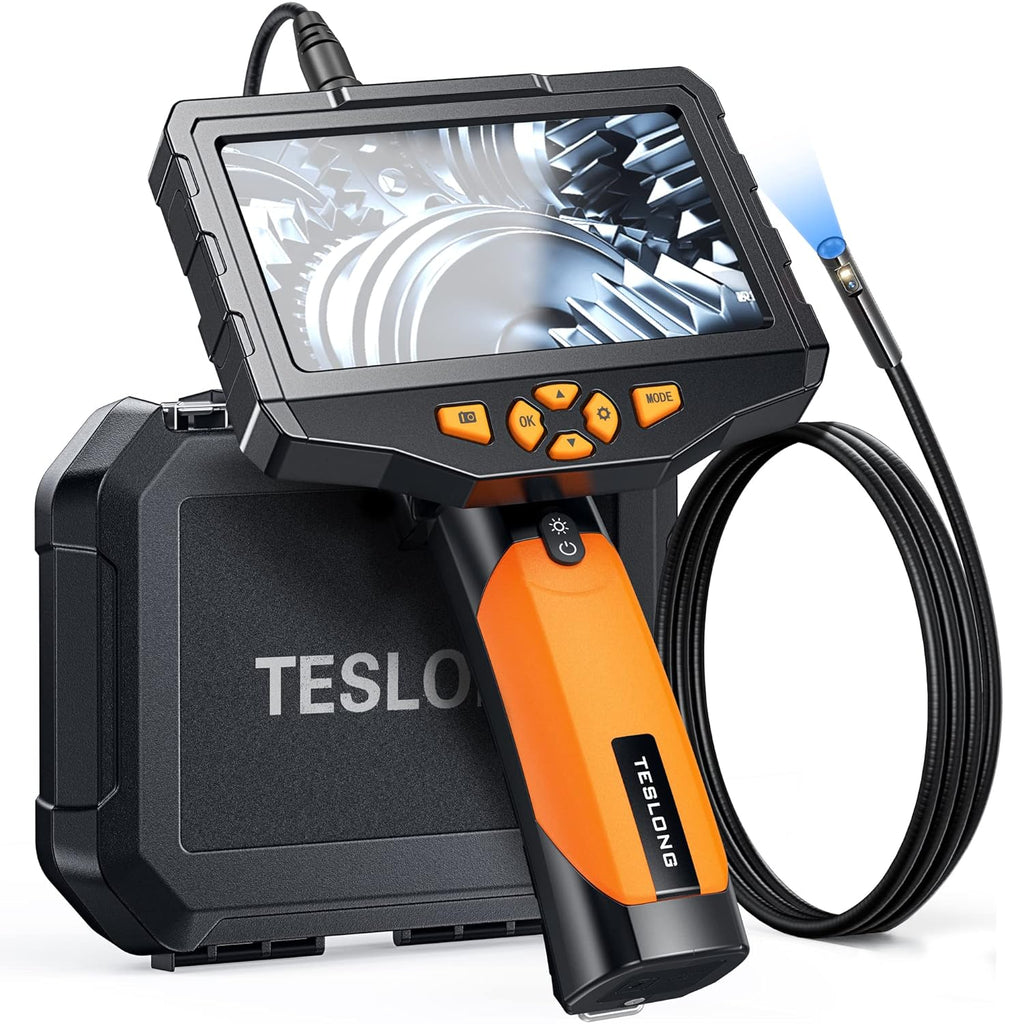 Dual Lens Inspection Camera with Light, 5 IPS Screen, 16.4ft Flexible Probe, 1080p R605
