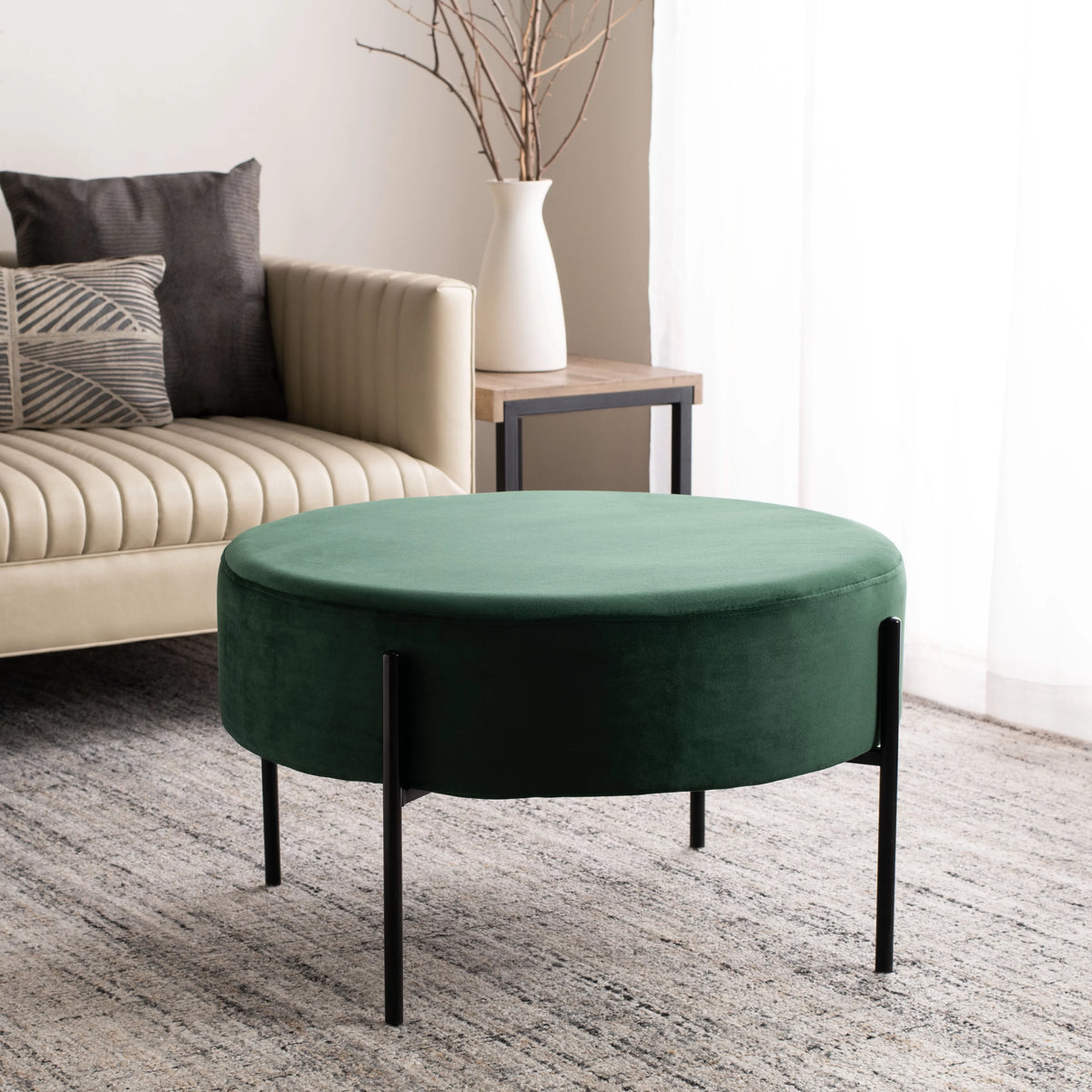 Round Cocktail Ottoman V56371