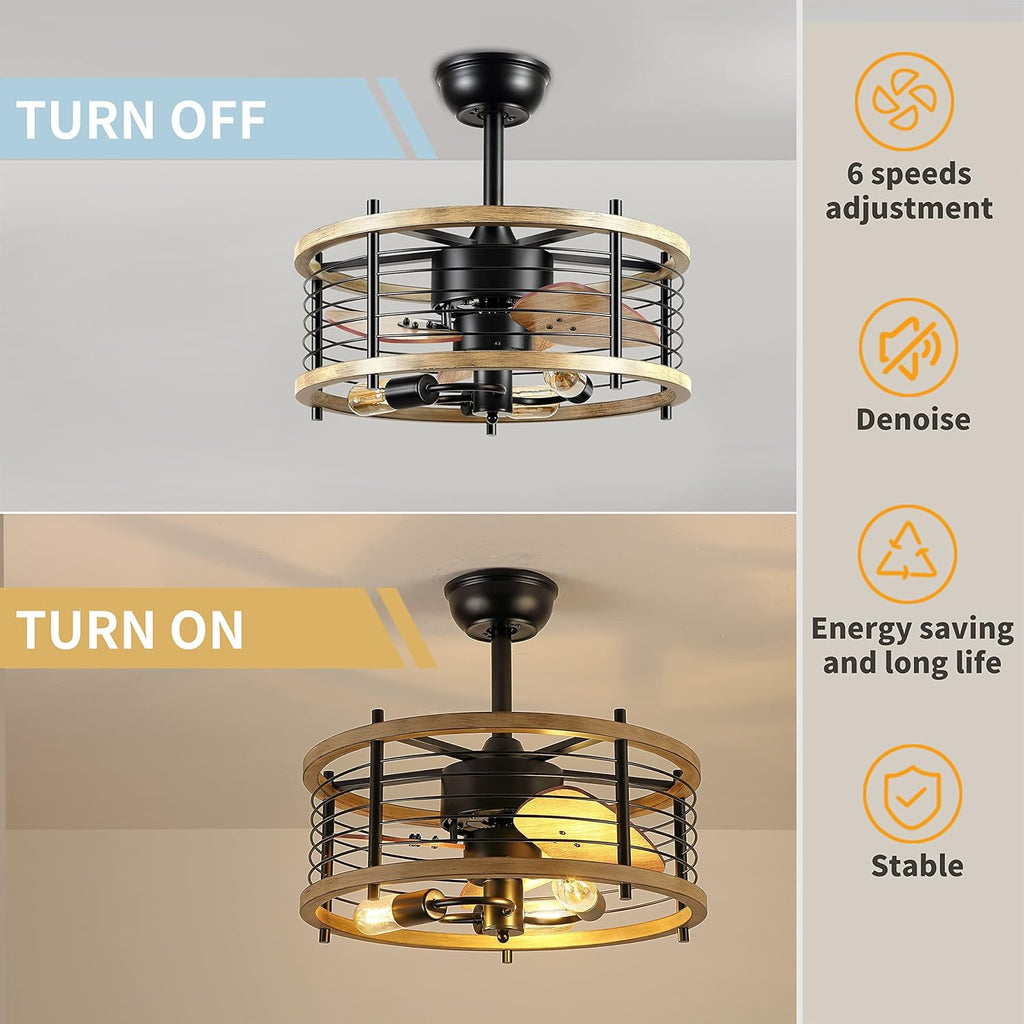 20'' Bladeless Ceiling Fan with Lights Remote Control S5628