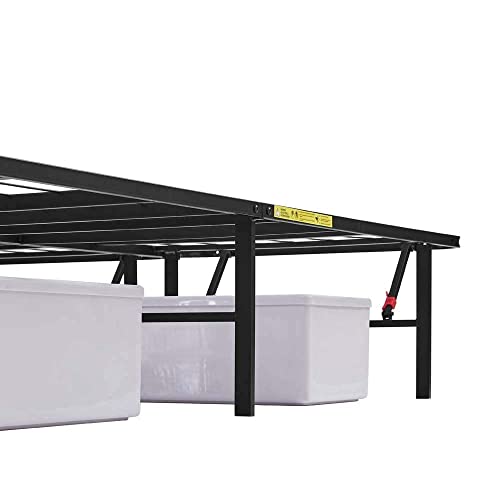 Black Twin Size Metal Platform Bed Frame with Storage I1758
