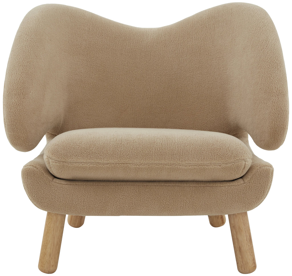 Tan Faux Lamb Wool Accent Chair W7247