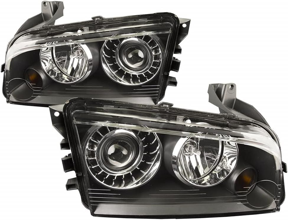 Headlight Assembly Pair with Bulbs for Dodge Charger T275