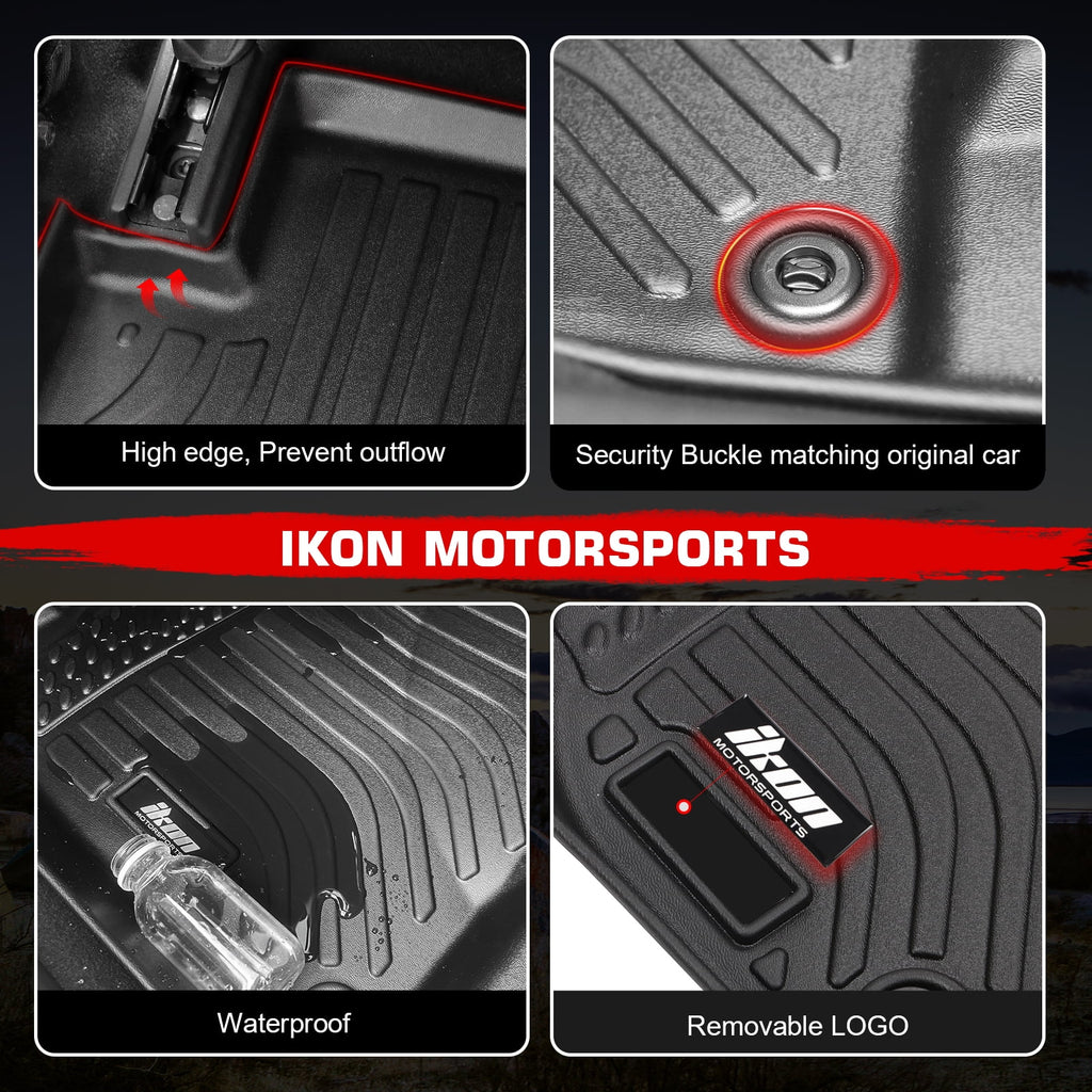 Black TPE 4PC Floor Mats for 2022-2023 Tesla Model X 6 Seats F553847