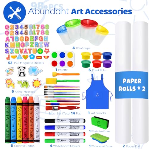 Adjustable Wooden Kids Art Easel with Whiteboard & Chalkboard V49711