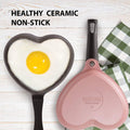 Pink & Red Ceramic Nonstick Heart-Shaped Egg Pan Set J967311