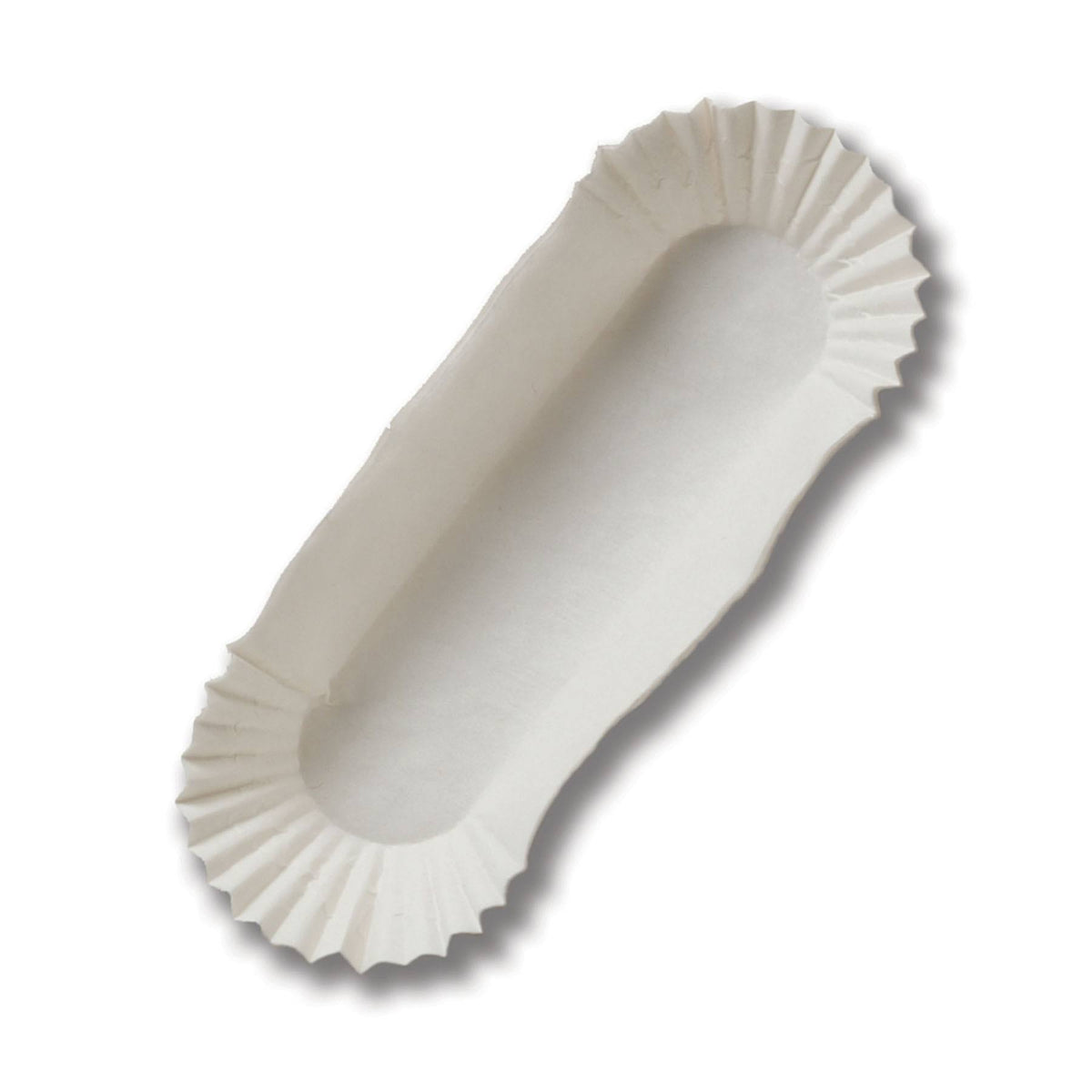 White Waxed Fluted Eclair Liner W66316