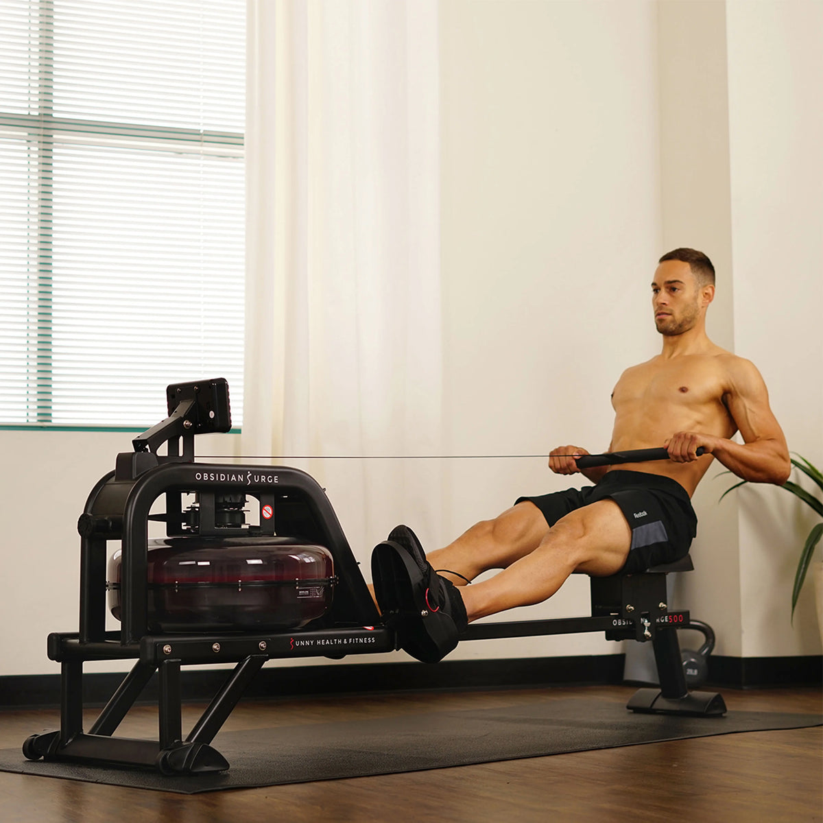 Water Rowing Machine with LCD Monitor T981
