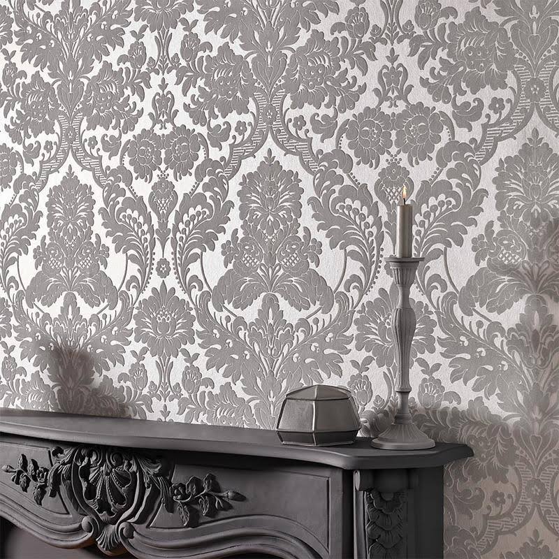 Gothic Damask Plum Wallpaper D87196