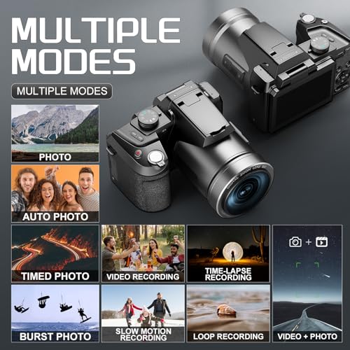 64MP Compact Digital Camera with WiFi Flash B319