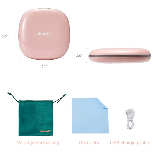 Compact LED Magnifying Travel Makeup Mirror 4 inches 1X/10X Magnification Double Sided USB Rechargeable White L356822