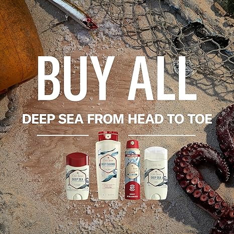 Aluminum Free Deodorant Dry Body Spray, Deep Sea, 4.3oz (Pack of 3) Y506343